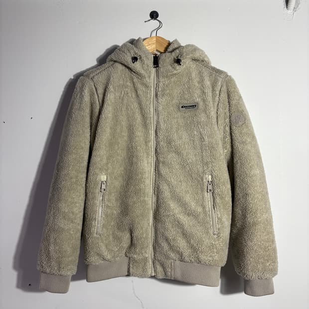 디스커버리 빈티지 베이지 보아 플리스 후드 집업 (무료배송)