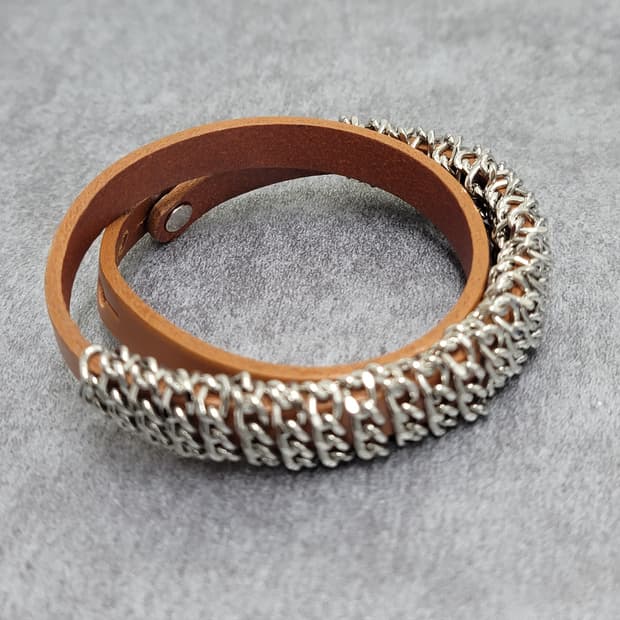 chain leather bracelet