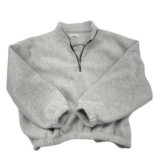 논노드 하프 집 플리스 클라우드 화이트