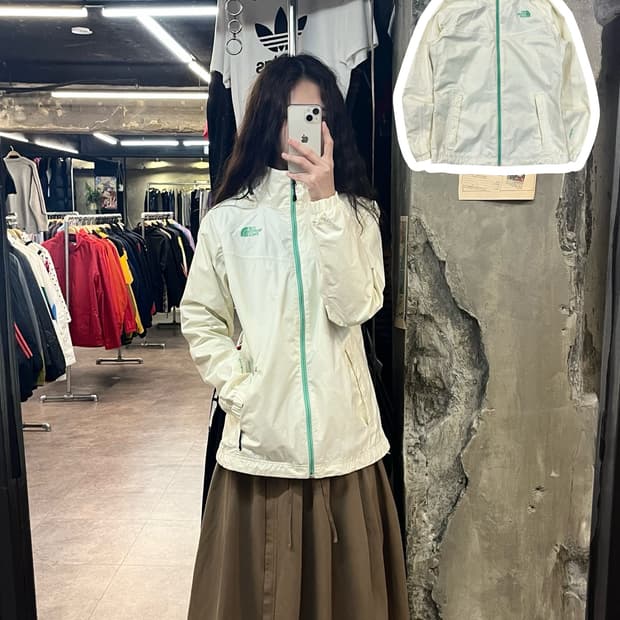 노스페이스 바람막이 아이보리 M #csz2029