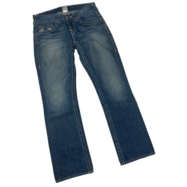 트루릴리전 화이트 스티치 스트레이트 워싱데님진 30