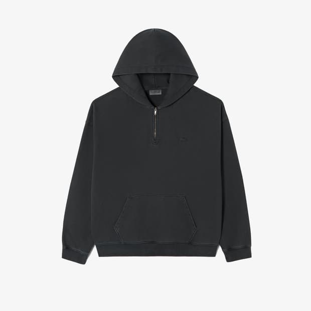 무신사 라코스테 에디션 가먼트워싱 하프집업 그레이