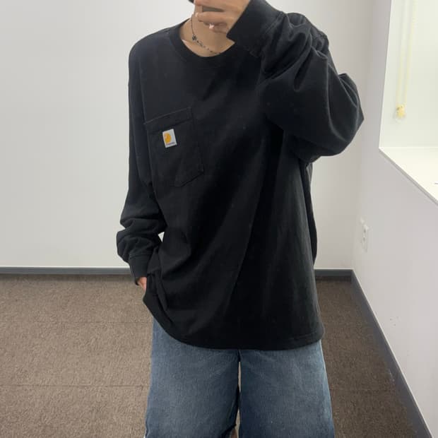 Carhartt 칼하트 원포켓 블랙 롱슬리브 