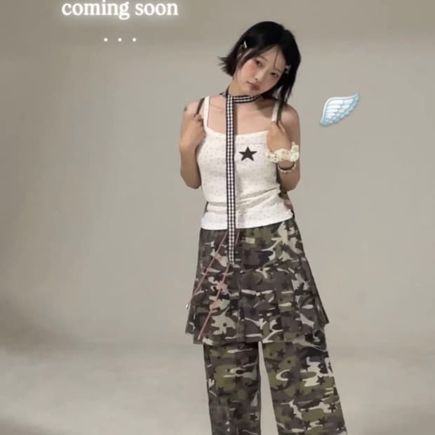 플러피하우스 별 스커트 팬츠