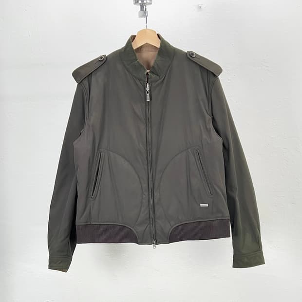 베르사체 컬렉션 리버시블 밀리터리 봄버 로고 자켓