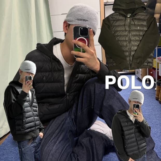 폴로 패딩 후드집업