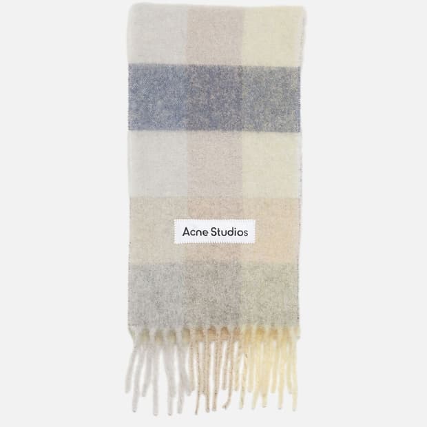 아크네 스튜디오 모헤어 체크 머플러 바닐라 베이지