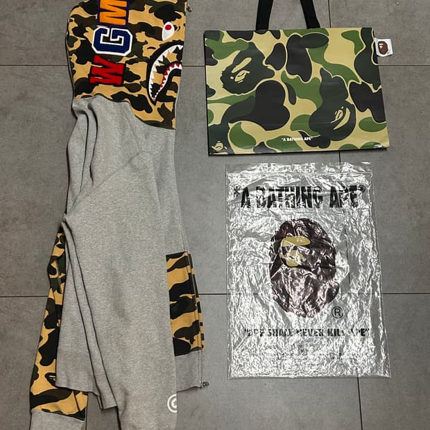 베이프 황계 반카모 샤크 후드집업