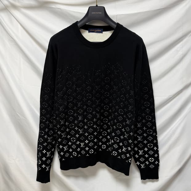 [S+급/2XL] 루이비통 모노그램 그라데이션 니트 블랙