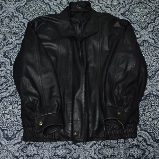 Remy 더블 카라 램스킨 블루종 38 size