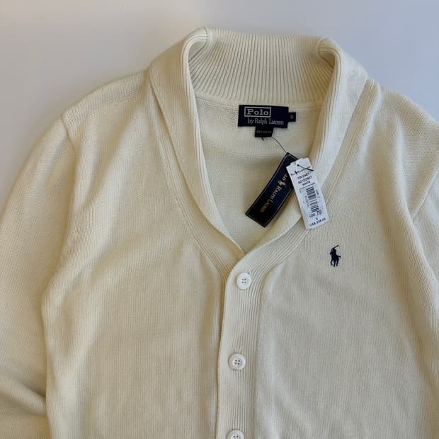 폴로 랄프로렌 90‘s 어이보리 숄카라 가디건
