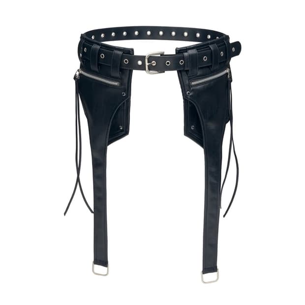 Lecyto leather long cargo pocket belt