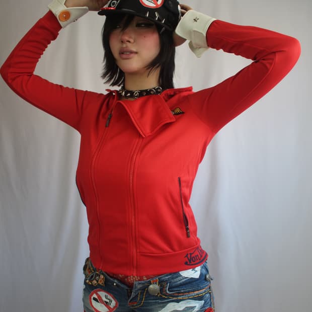 Von Dutch two zip-line red jersey