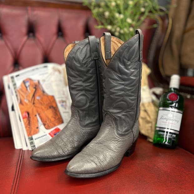 80s 팔로미노 썬 버스트 모던 웨스턴 부츠 리얼레더 미국생산 N569