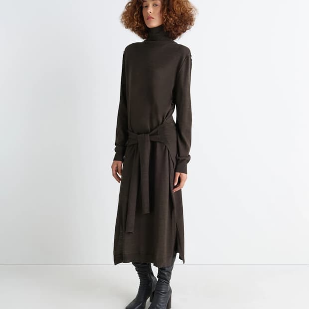 [XS,S,M]르메르 25fw 트롱프뢰유 드레스/다크카카오