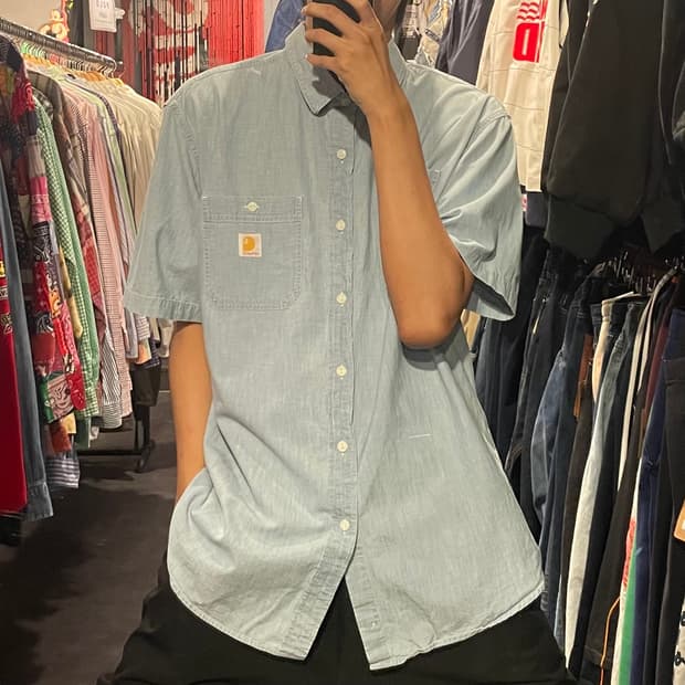 [IM] carhartt 칼하트 연청 데님 반팔셔츠