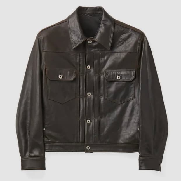 구매) 쿠어 램스킨 포켓 트러커 자켓 다크브라운