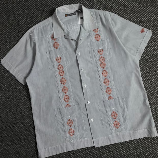 USA 오리지날 빈티지 디테일 쿠바 셔츠y 3473