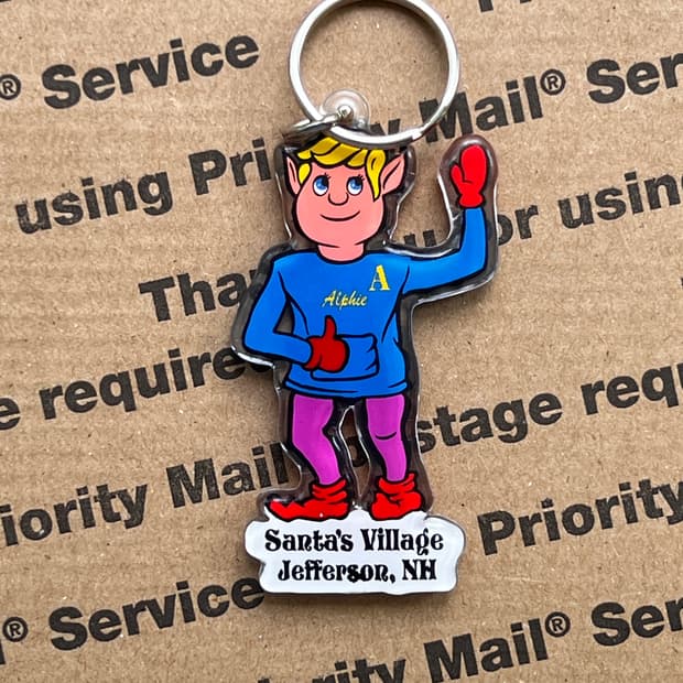 90s vtg Santa’s Village Elf Keyring