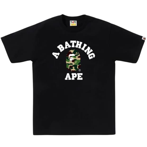 베이프 ABC 카모 컬리지 티셔츠 블랙그린 S