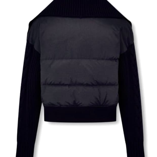 보브 니트 나일론 믹스 다운 자켓