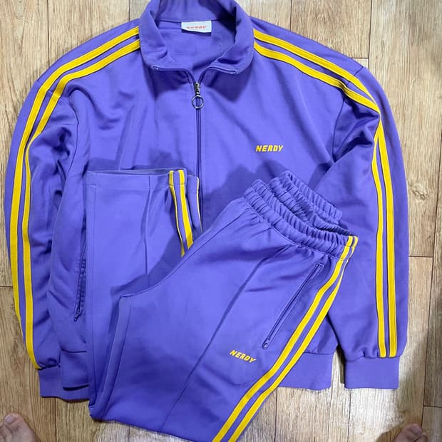 널디 퍼플 보라 트랙탑 져지 팬츠 바지 세트 트레이닝 츄리닝