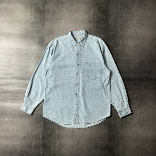 CACTUS 빈티지 다운버튼 코튼 데님 셔츠 A00688