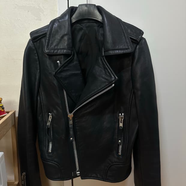 여성 블랙 가죽 라이더 자켓 44
