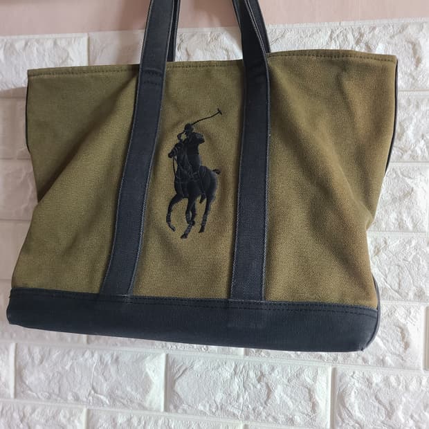 올드스쿨 폴로 빅포니 캔버스 토트백