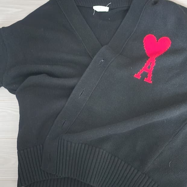 아미 빅로고 가디건L 블랙