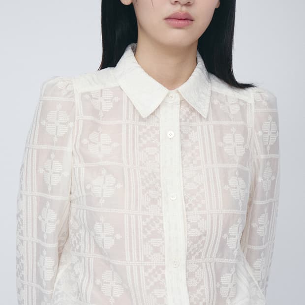 Cosmoss puff lace shirt