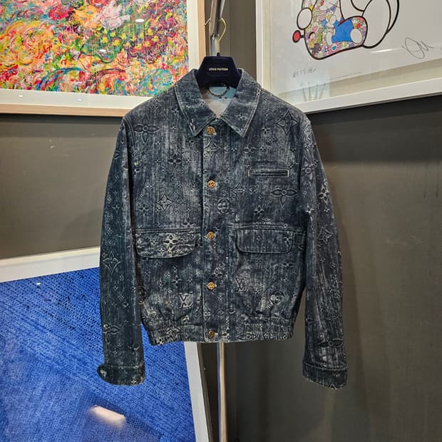 루이비통 모노그램 테일러드 금장 데님자켓