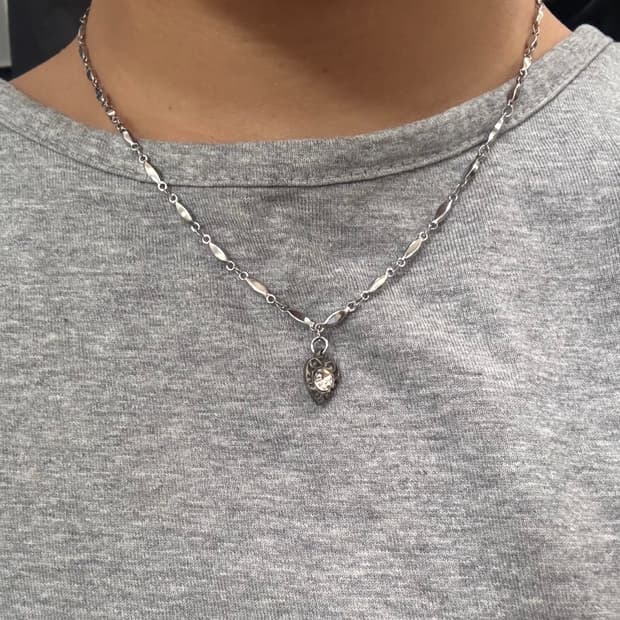 하트 유화 목걸이