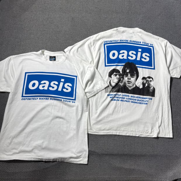 새상품) 오아시스 락밴드 프린팅 티셔츠 (L/XL)