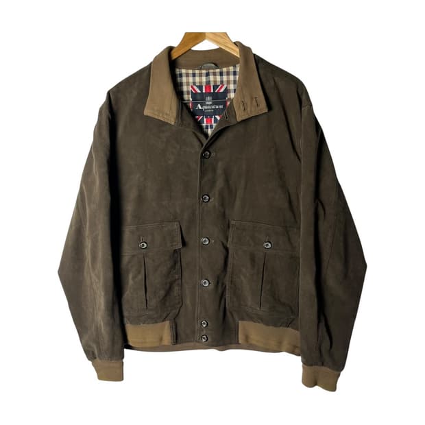 [Aquascutum] 아쿠아스큐텀 스웨이드 헤링턴자켓