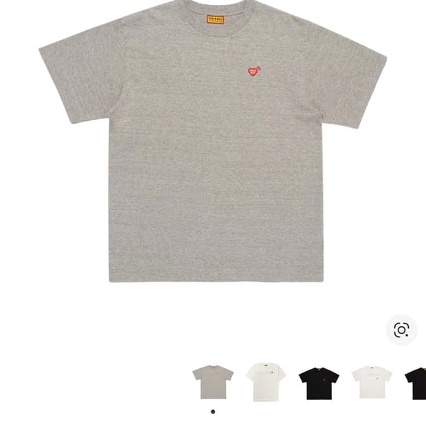 휴먼메이드 하트 로고 티셔츠 그레이 XL
