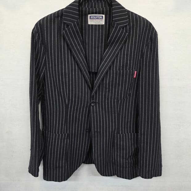 스컬프터 스트라이프 시어서커 투버튼 블레이져 자켓 프리 