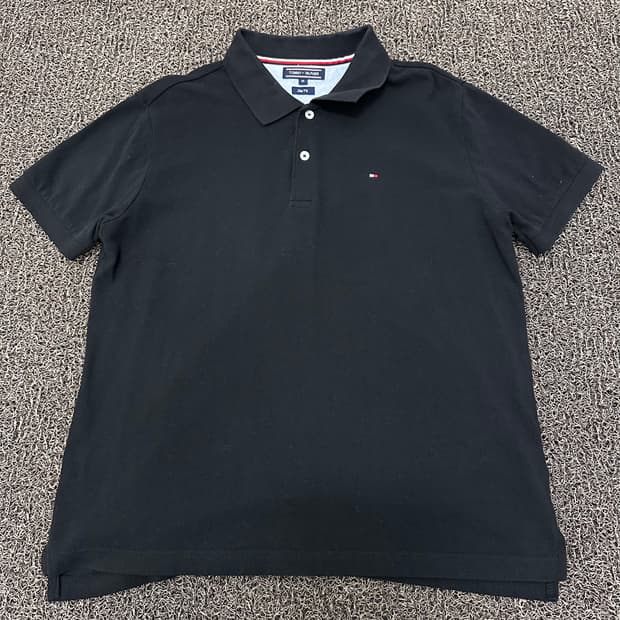 타미힐피거 카라티 반팔티셔츠 블랙 M