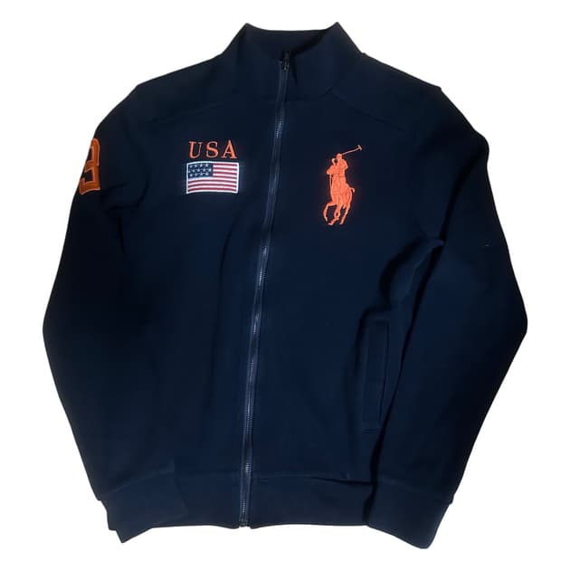 폴로 랄프로렌 USA 빅포니로고 네이비니트집업 M