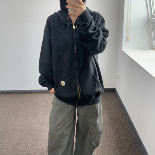Carhartt 칼하트 루즈핏 블랙 후드집업