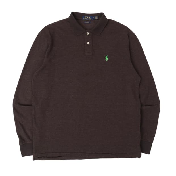 폴로 랄프로렌 챠콜 pk 롱슬리브 폴로 티셔츠