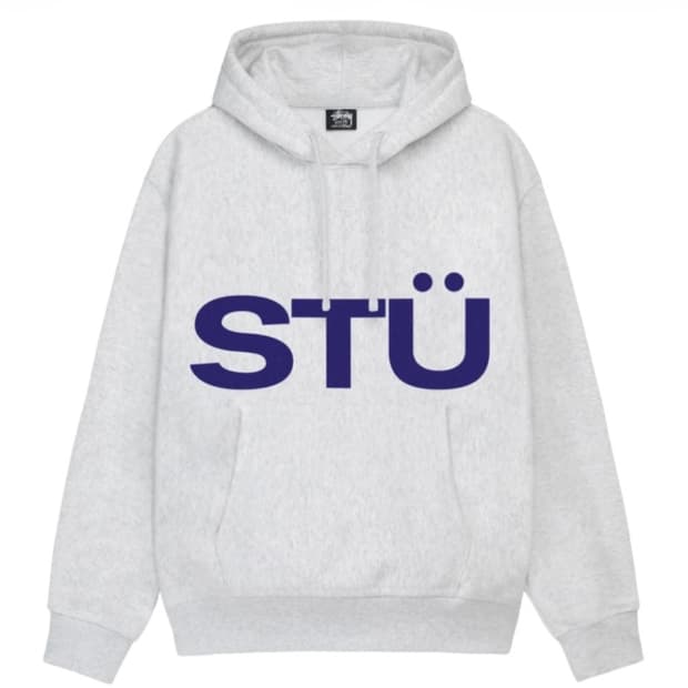 스투시 올 캡스 후드 애쉬 헤더