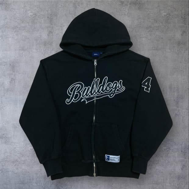 예일 64 불독스 베이스볼 빅로고 블랙 후드 집업