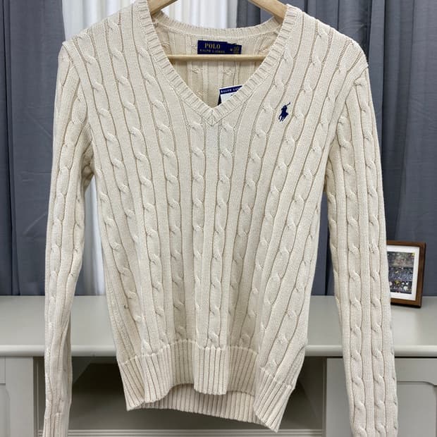 폴로랄프로렌 케이블 브이넥니트