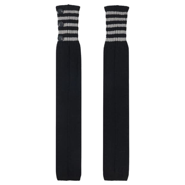 힐다 원사이드 버튼 레그워머 블랙