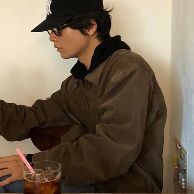 브라운 빈티지 다잉 코듀로이 자켓 웨스턴 워크웨어 크롭핏 유니섹스