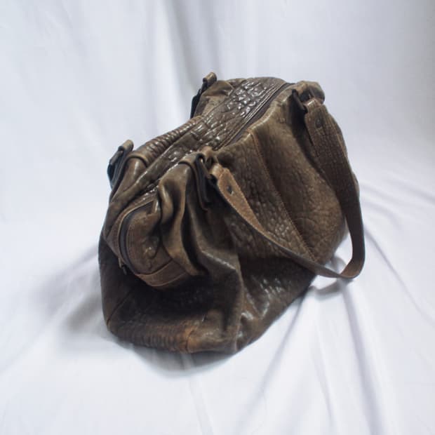 washed-brown vintage leather bag