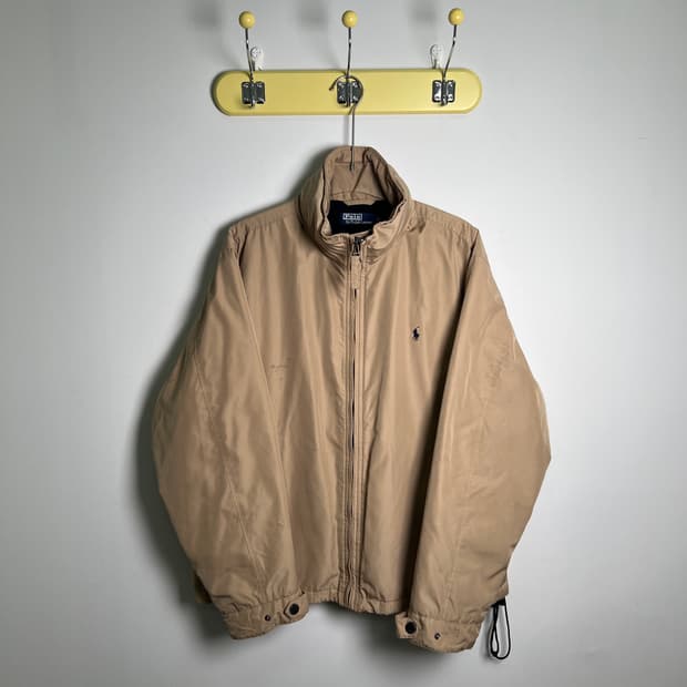 폴로 랄프로렌 베이지 플리스 라이닝 웜업 자켓 XL