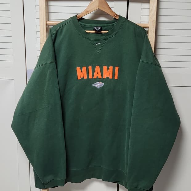 3XL 나이키 마이애미 빅사이즈 딥그린 오버핏 맨투맨 올드스쿨