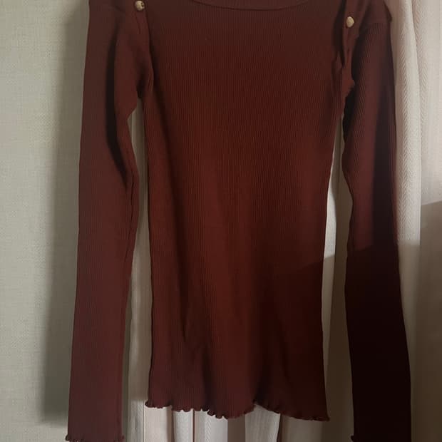 베이스레인지 disc long sleeve tee - burgundy